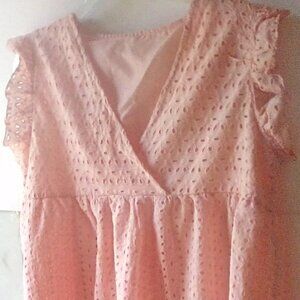 Size 2x Baby Doll Eyelet Dress Peachy Orange Color - $20.00